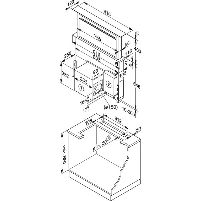 Miele DA6890D 90 cm DownDraft Cooker Hood